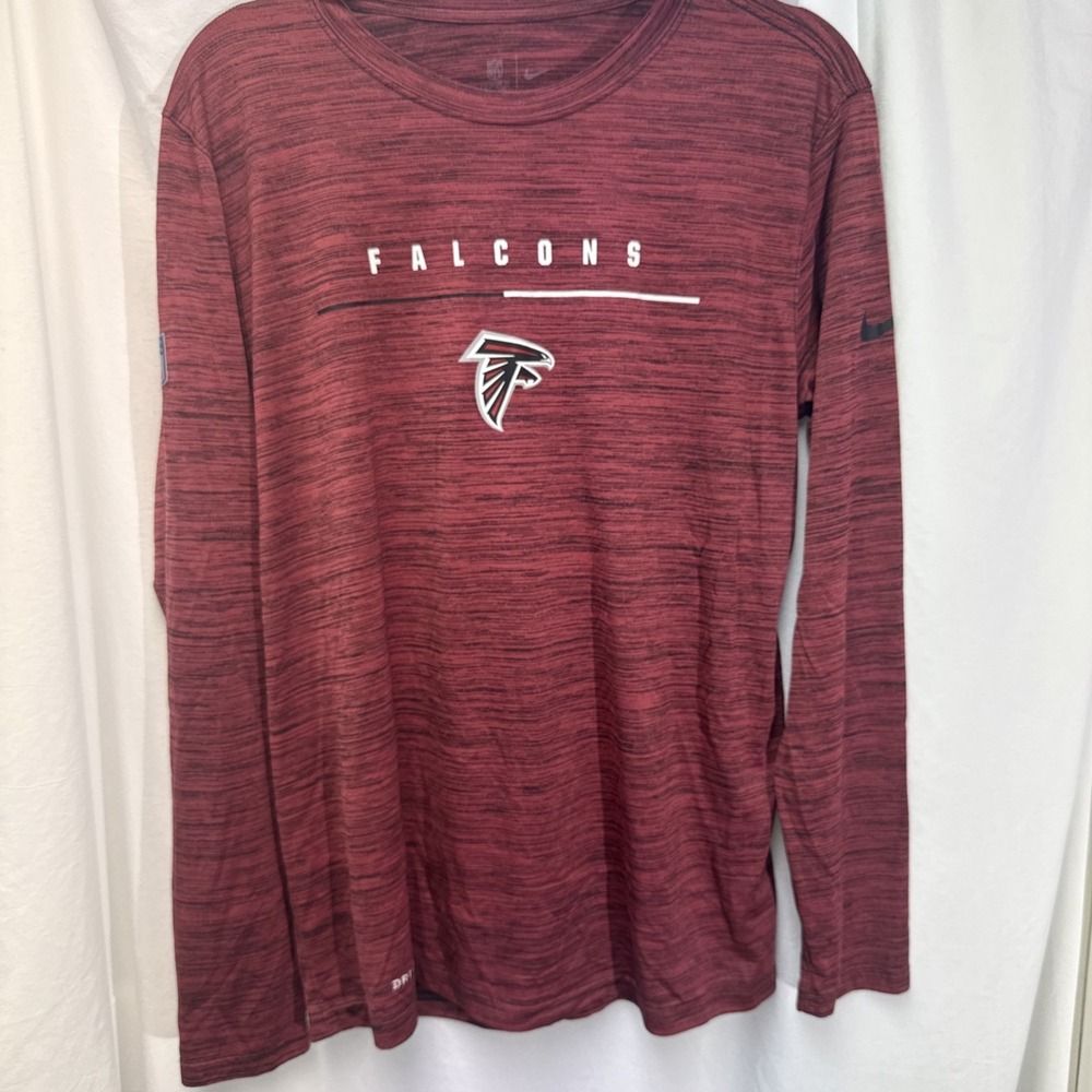 Men's Nike Dri Fit Atlanta Falcons Long Sleeve Shirt, Large, Red
